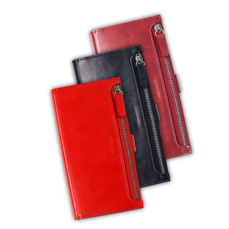 Zipper Flip Diary Wallet Case